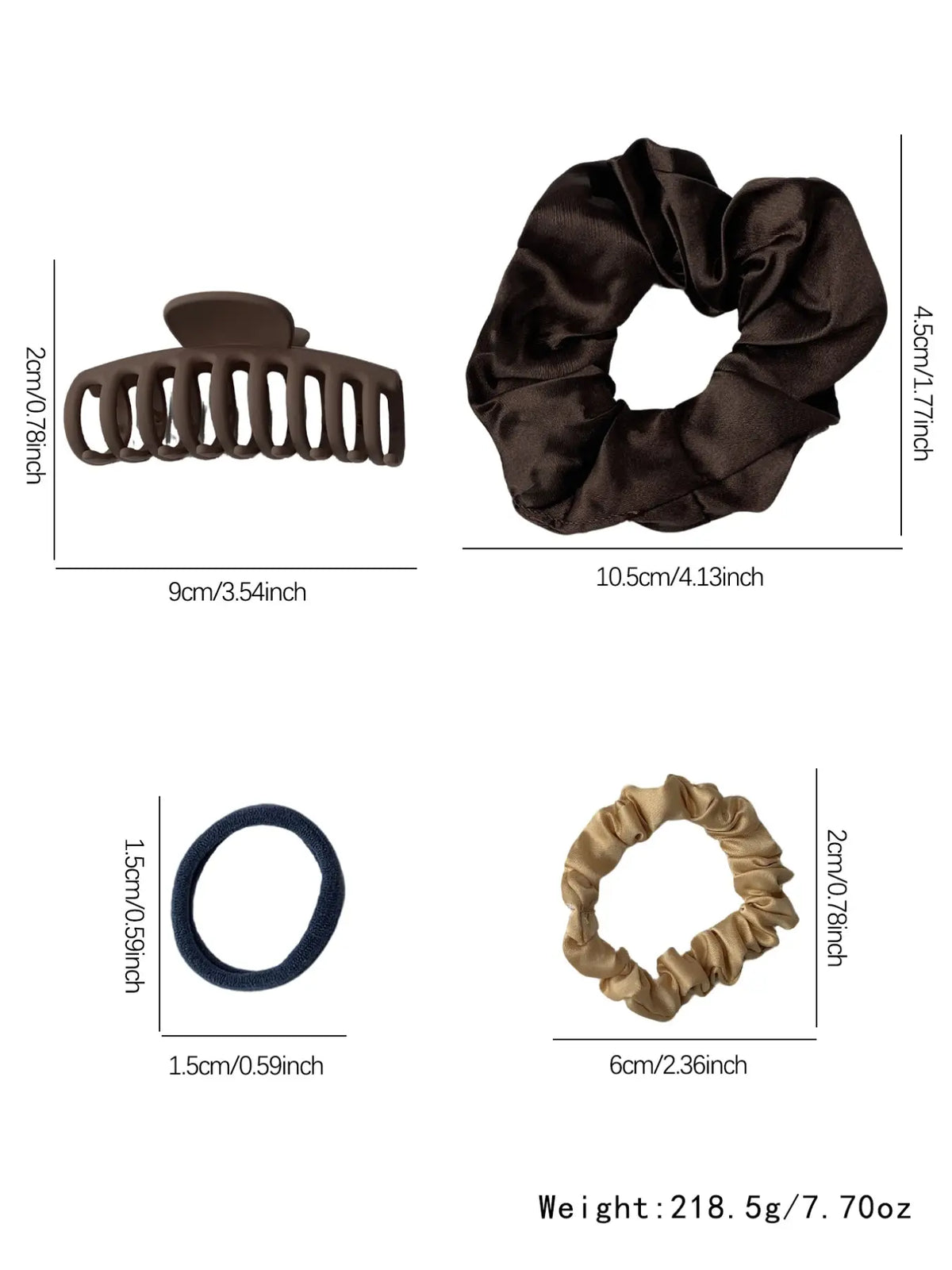 Solid Color Hair Accessories Sets, Simple High Elasticity Durable Strong Pull Hair Ties & Hair Claws, Casual Versatile Hair Accessories for Women & Girls, Hair Elastics, Scrunchies, Ponytails
